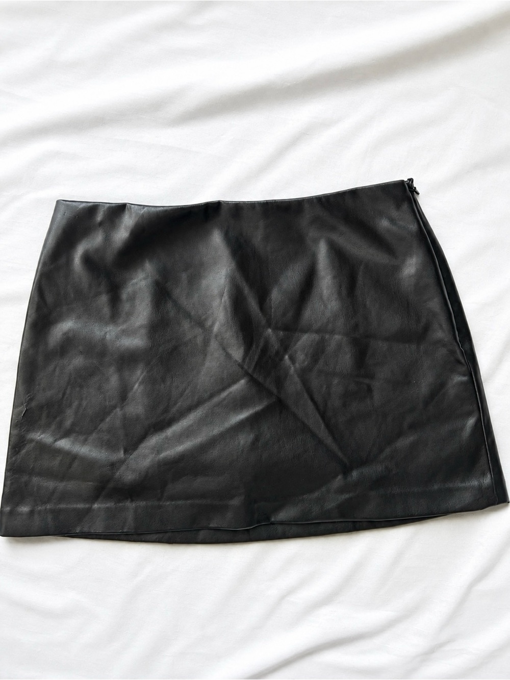 Abercrombie & Fitch Scarlett Mini Skort Black Faux Leather Size L